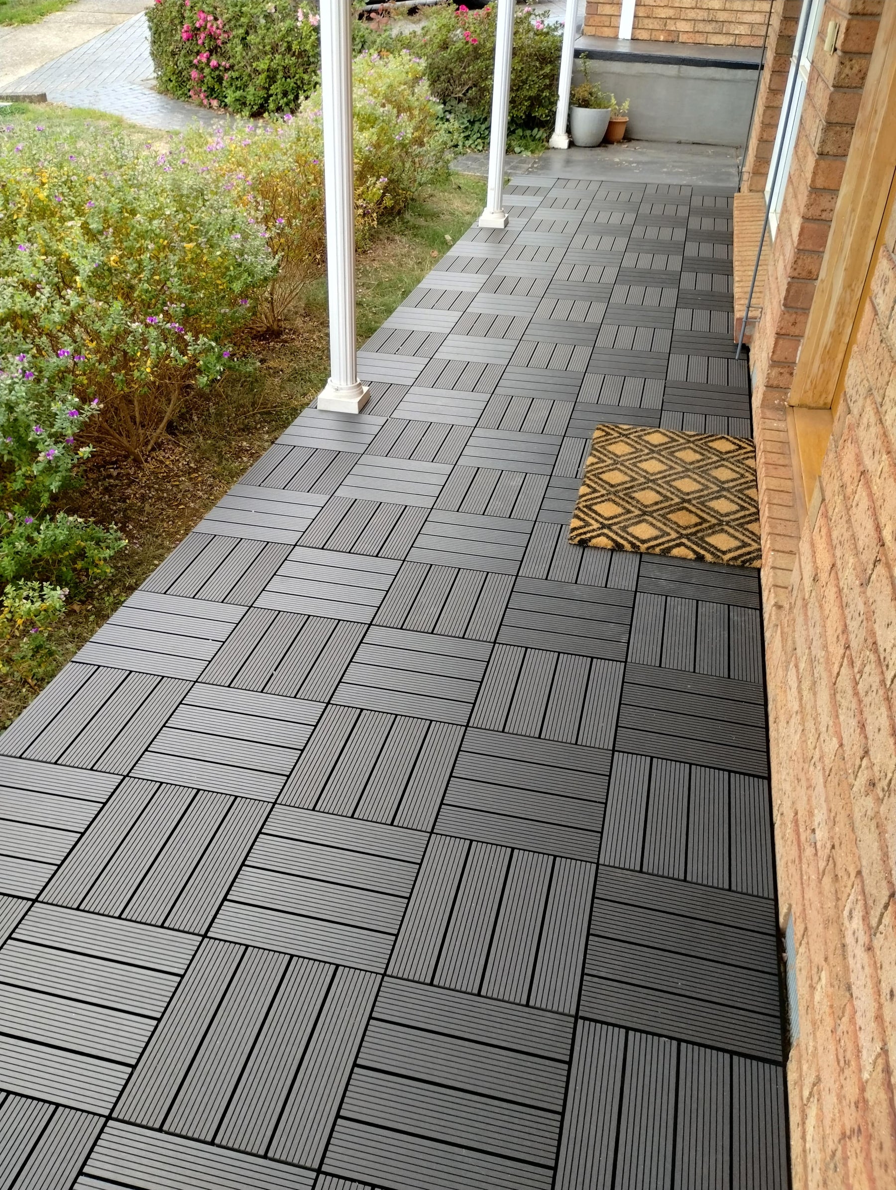 Easy DIY Front Porch Makeover with Decko Deck Tiles | Transform Concrete Instantly