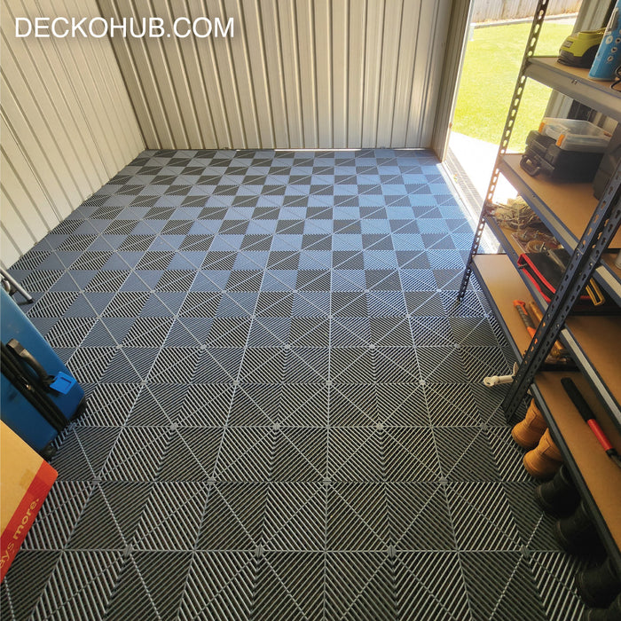 <b>Garage Tile Samples</b> - Interlocking Polypropylene Flooring - Build your Own Selection | DECKO - Fully Refundable (up to 6 items) with FREE Return