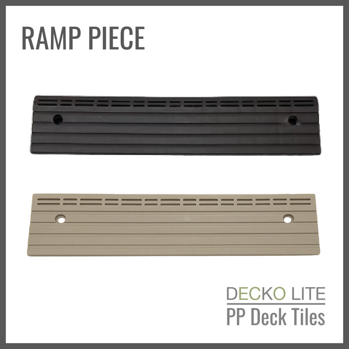 Ramp Edges for DECKO Lite PP Deck Tiles - <b>Choose Color</b> - Premium, 100% Recycled Polypropylene (One Piece)