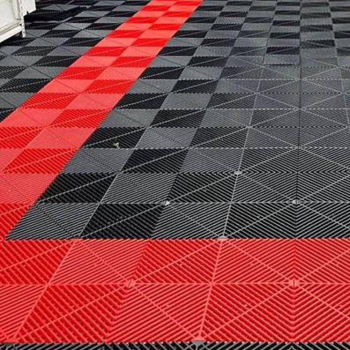 Garage Tile <b>Ramp Edge</b> for Interlocking Polypropylene Flooring | DECKO <b>DURANTE</b> (15.8" x 2.4" x 0.7") - (One Piece)