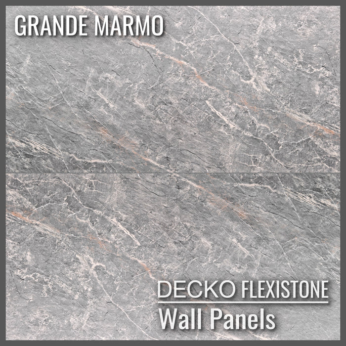 DECKO Flexistone Wall Panels - <b>GRANDE MARMO</b> - Box of 5 Panels 47.2" x 23.6"