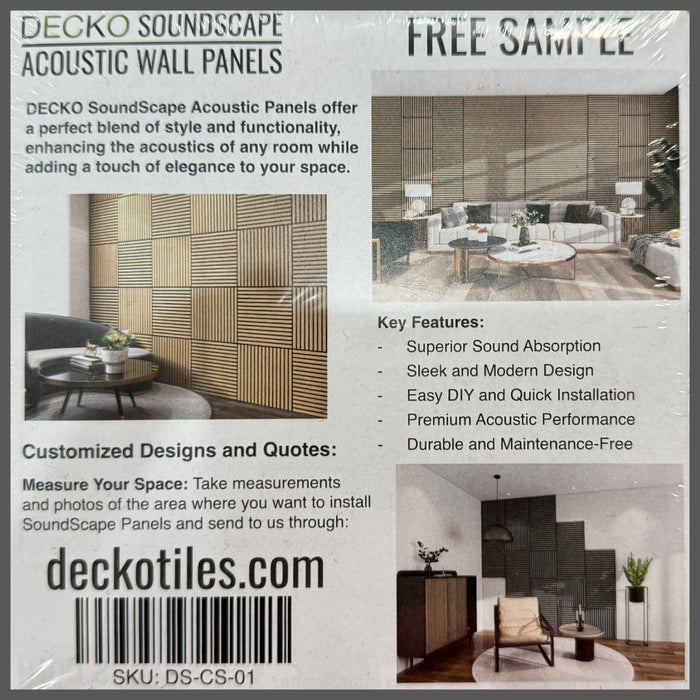 Acoustic Sound Dampening Wall Panels <b>Sample Pack</b> | DECKO SOUNDSCAPE - $8.90 handling fee with free delivery (1 / address)