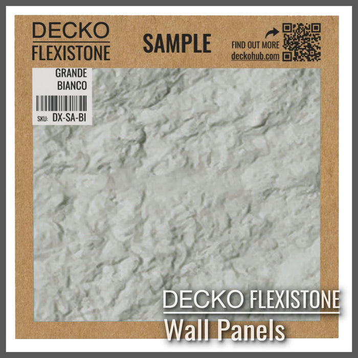 DECKO FLEXISTONE wall panel SAMPLE - GRANDE BIANCO - Free Shipping