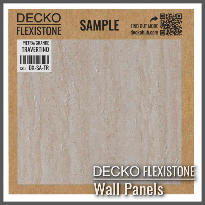 DECKO FLEXISTONE wall panel SAMPLE - TRAVERTINO - Free Shipping