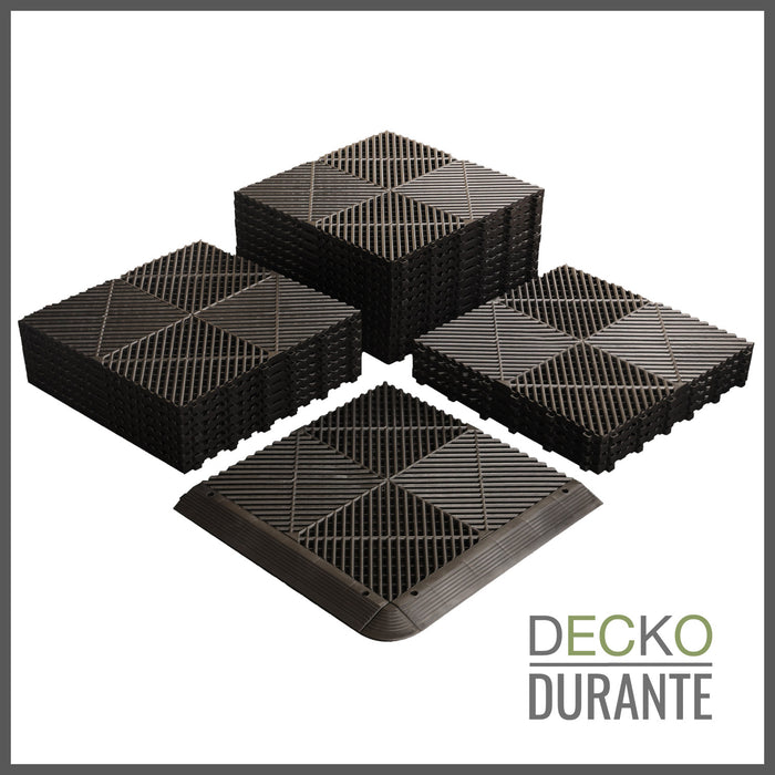 Garage Tile - Interlocking Polypropylene Flooring | DECKO <b>DURANTE</b> (15.8" x 15.8" x 0.7" tile) <b>Select Color</b> - (One Piece)