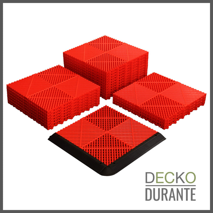 Garage Tile - Interlocking Polypropylene Flooring | DECKO <b>DURANTE</b> (15.8" x 15.8" x 0.7" tile) <b>Select Color</b> - (One Piece)