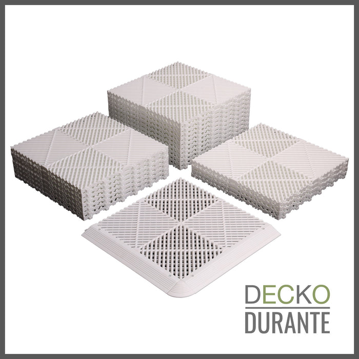 Garage Tile - Interlocking Polypropylene Flooring | DECKO <b>DURANTE</b> (15.8" x 15.8" x 0.7" tile) <b>Select Color</b> - (One Piece)