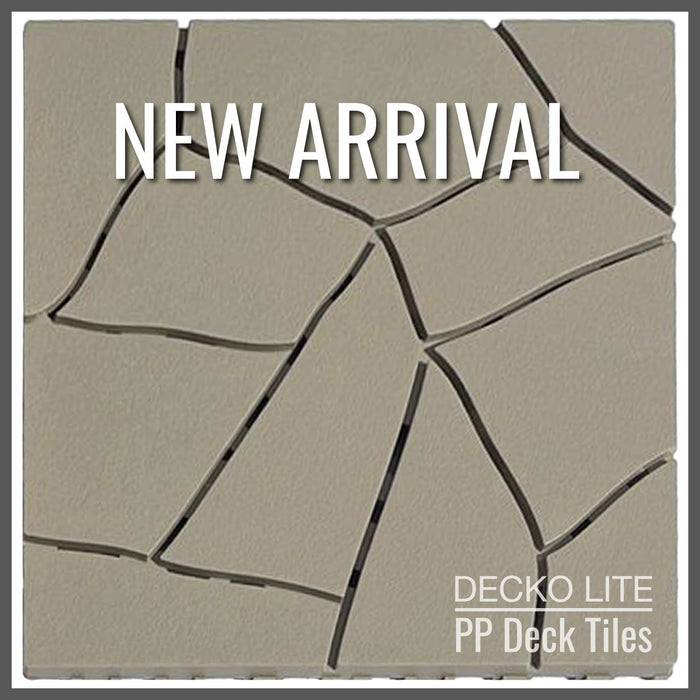 DECKO Lite PP Deck Tiles - <b>BEIGESTONE</b> - 12" x 12" - Premium, 100% Recycled Polypropylene (Price/Tile)