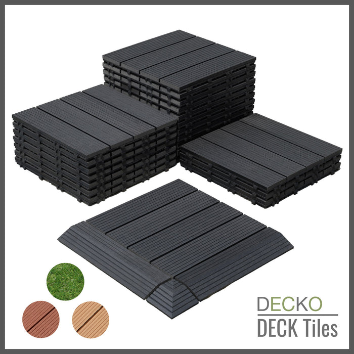 <b>Deck Tiles</b> - Premium WPC Interlocking - Box of 11 tiles = 10.86 sqft | DECKO