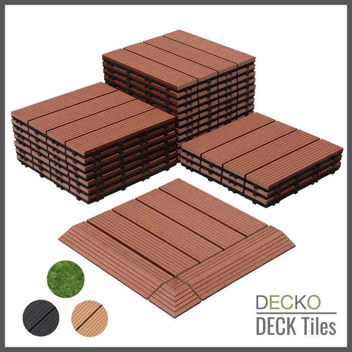 <b>Deck Tiles</b> - Premium WPC Interlocking - Box of 11 tiles = 10.86 sqft | DECKO