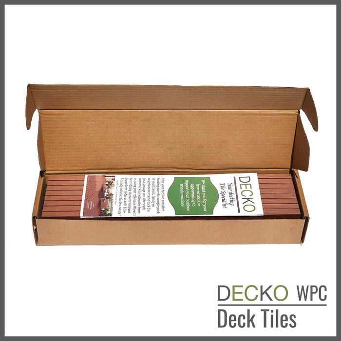 <b>Deck Tiles</b> - Premium WPC Interlocking - <b>BROWN</b> | DECKO (11.8" x 11.8" x 0.8" tile) - (One Piece)