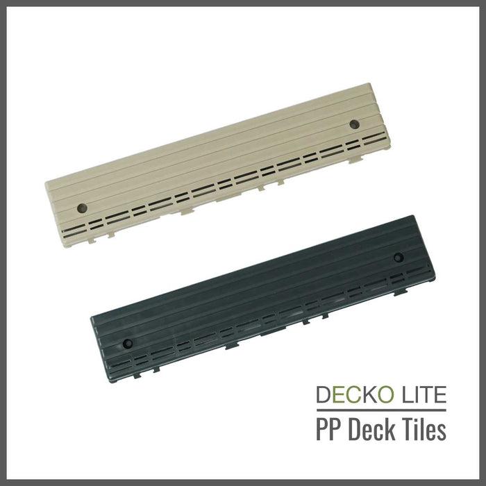 Deck Tiles <b>Ramp Edge</b> for Interlocking PP Flooring - Premium, with Recycled Polypropylene | DECKO Lite (12" x 2.36" x 0.78") - (One Piece)