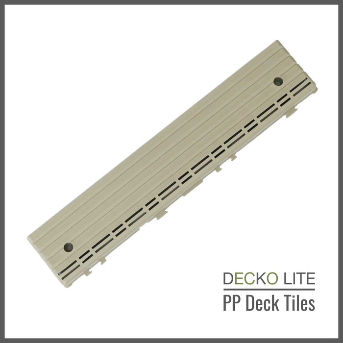 Deck Tiles <b>Ramp Edge</b> for Interlocking PP Flooring - Premium, with Recycled Polypropylene | DECKO Lite (12" x 2.36" x 0.78") - (One Piece)