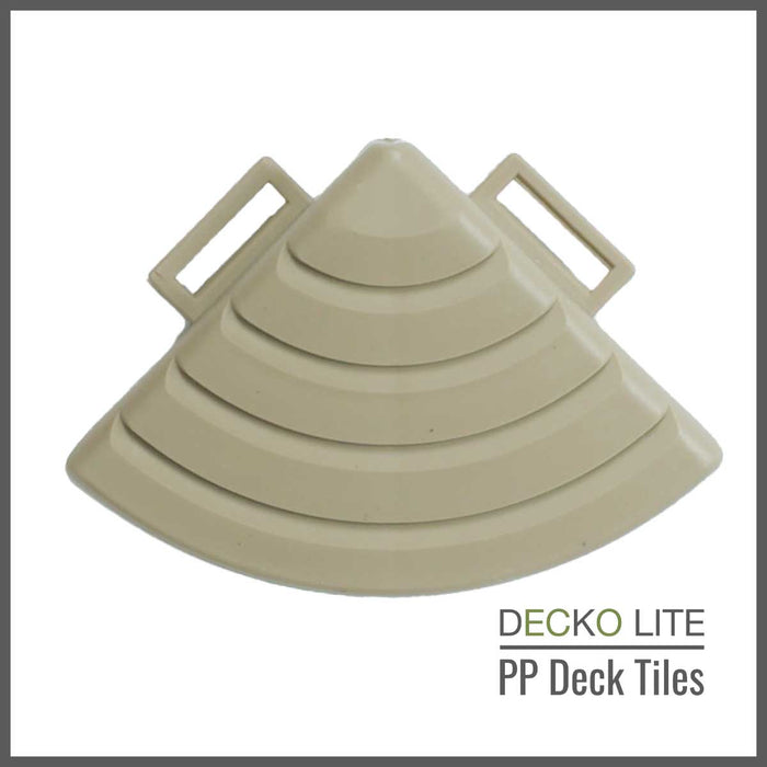 Deck Tiles <b>Ramp Edge</b> for Interlocking PP Flooring - Premium, with Recycled Polypropylene | DECKO Lite (12" x 2.36" x 0.78") - (One Piece)