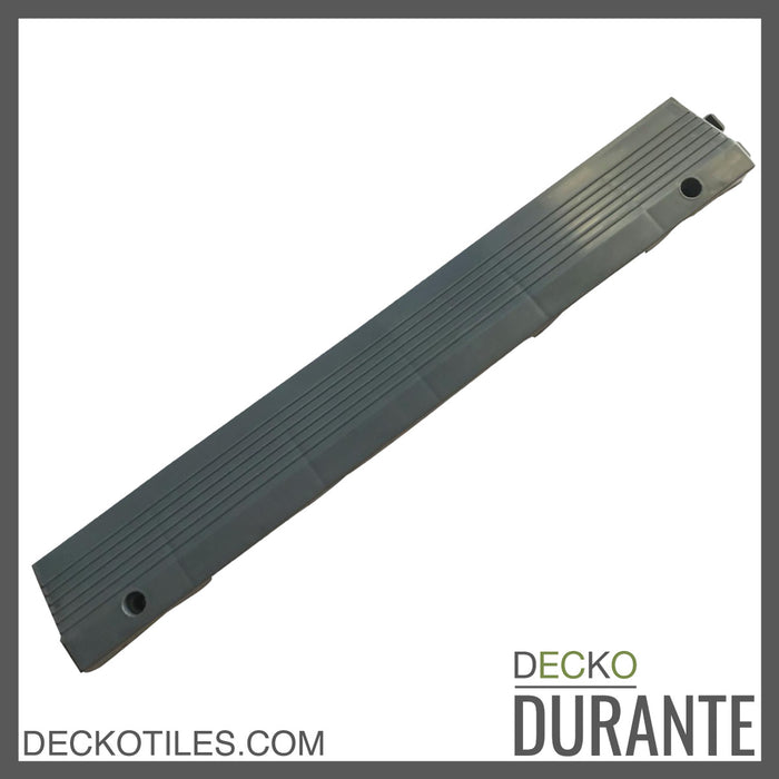 Garage Tile <b>Ramp Edge</b> for Interlocking Polypropylene Flooring | DECKO <b>DURANTE</b> (15.8" x 2.4" x 0.7") - (One Piece)