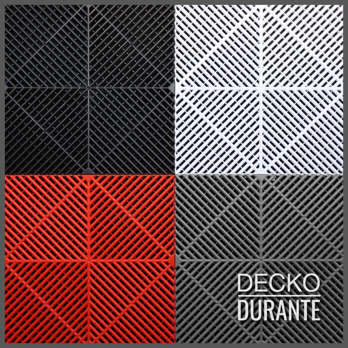 Garage Tile - Interlocking Polypropylene Flooring | DECKO <b>DURANTE</b> (15.8" x 15.8" x 0.7" tile) <b>Select Color</b> - (One Piece)