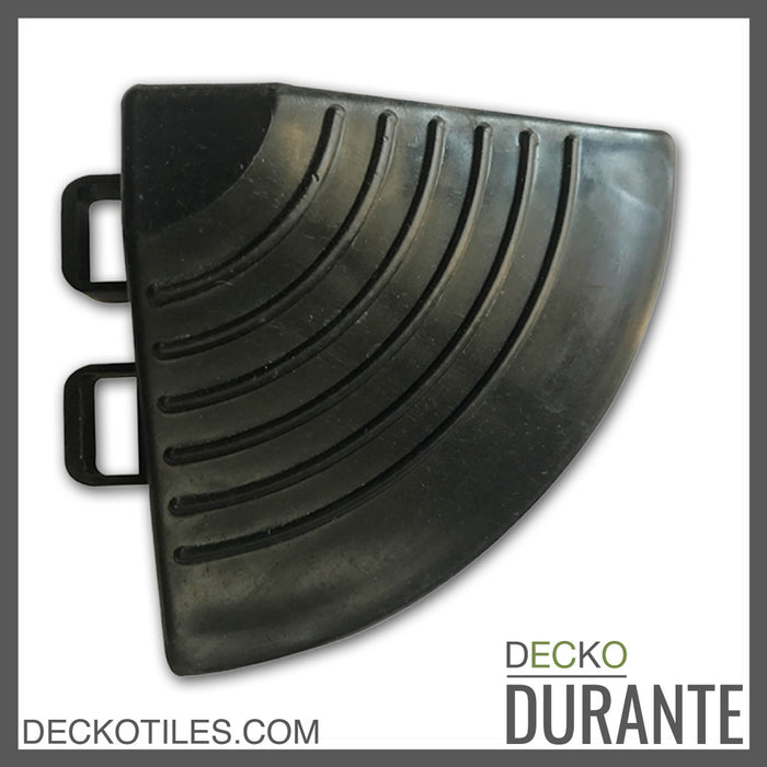 Garage Tile <b>Corner</b> for Interlocking Polypropylene Flooring | DECKO <b>DURANTE</b> (2.4" x 2.4"  x 0.7") - (One Piece)