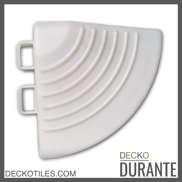 Garage Tile <b>Corner</b> for Interlocking Polypropylene Flooring | DECKO <b>DURANTE</b> (2.4" x 2.4"  x 0.7") - (One Piece)