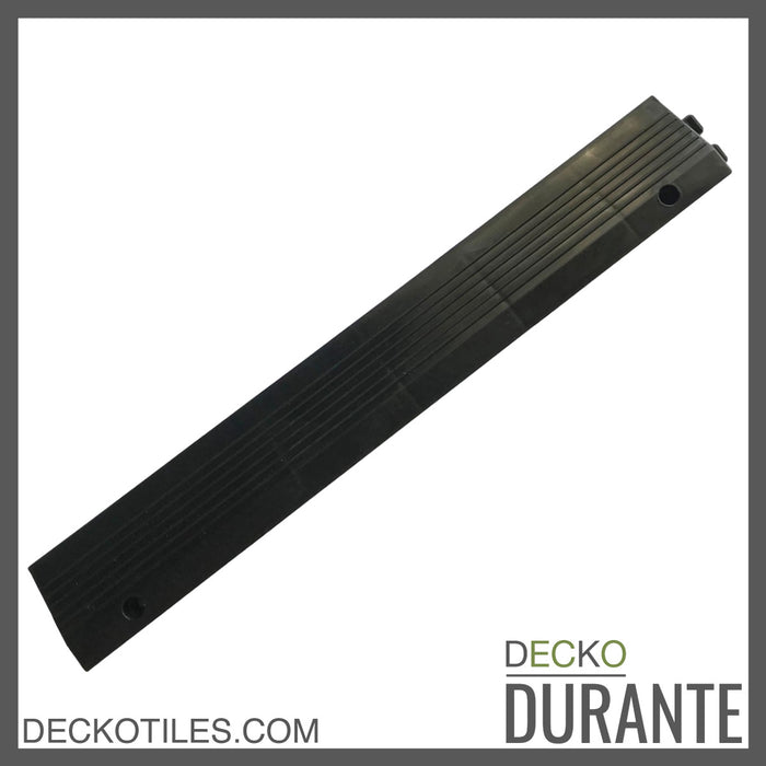 Garage Tile <b>Ramp Edge</b> for Interlocking Polypropylene Flooring | DECKO <b>DURANTE</b> (15.8" x 2.4" x 0.7") - (One Piece)