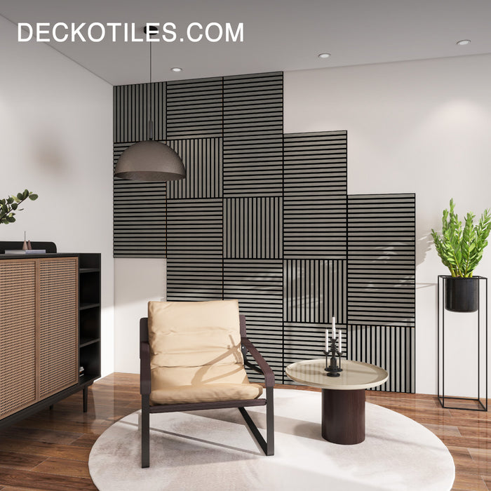 Acoustic Sound Dampening Wall Panels - <b>BEECH Long</b> - box of 3 panels (47.2" x 23.6" x 0.8") <b>7.7 sq ft</b> coverage | DECKO SOUNDSCAPE