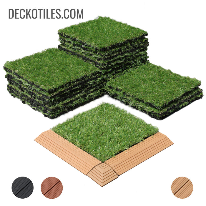 <b>Deck Tiles</b> - Premium WPC Interlocking - Box of 11 tiles = 10.86 sqft | DECKO