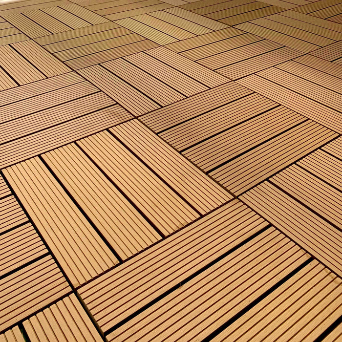 <b>Deck Tiles</b> - Premium WPC Interlocking - Box of 11 tiles = 10.86 sqft | DECKO