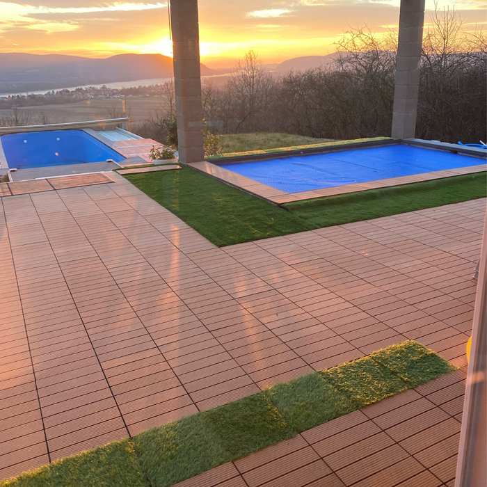 <b>Deck Tiles</b> - Premium WPC Interlocking - Box of 11 tiles = 10.86 sqft | DECKO