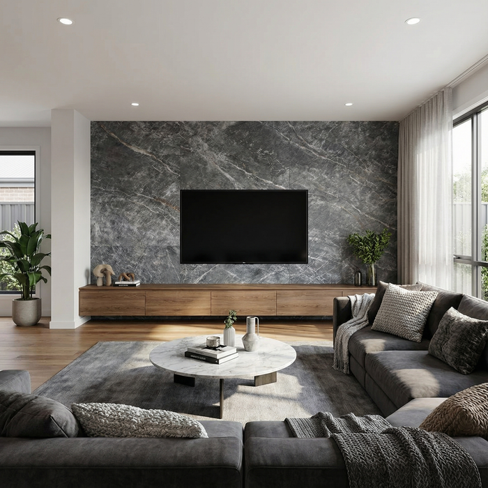 Flexible 3D Stone Wall Panels - <b>GRANDE MARMO</b> - Box of 5 serial panels (47.2" x 23.6") <b>38.75 sqft </b> coverage | DECKO Flexistone