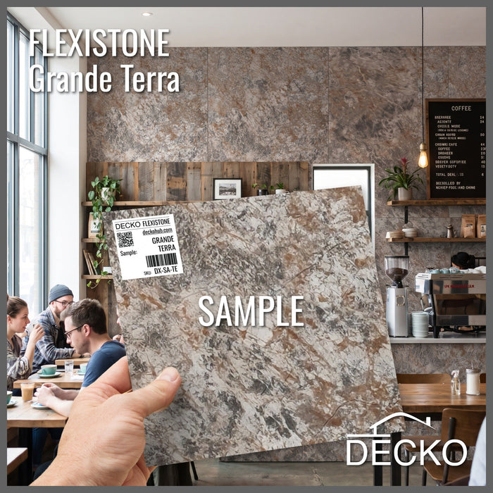 Flexible 3D Stone Wall Panel Sample - GRANDE TERRA | DECKO Flexistone - Free Shipping