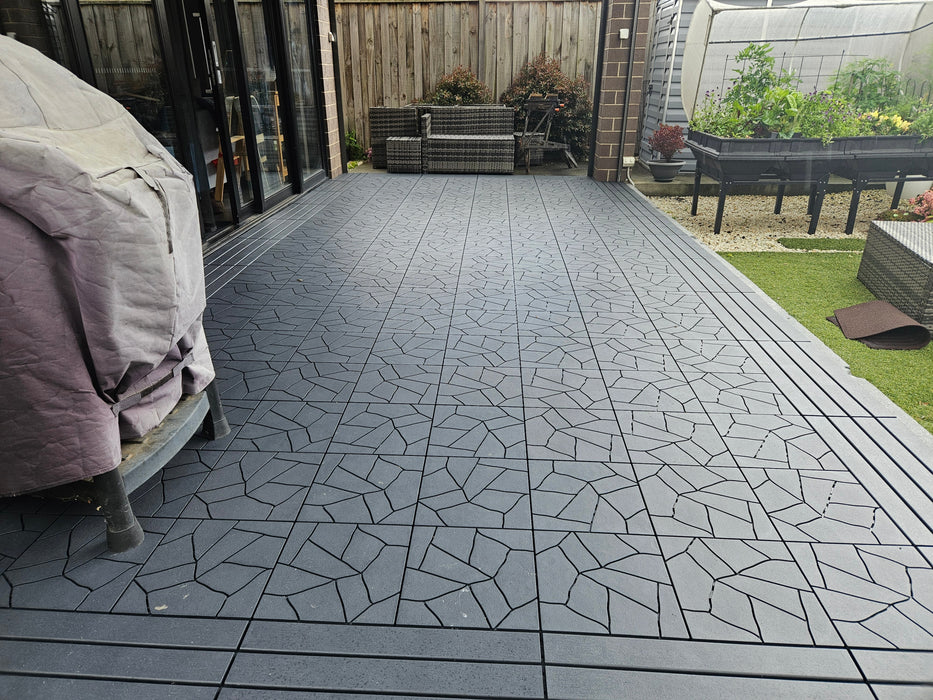 <b>SAMPLE PACK</b> of PP Deck Tiles, Ramp Edges and Corners - Interlocking PP Flooring | DECKO Lite - Free Shipping