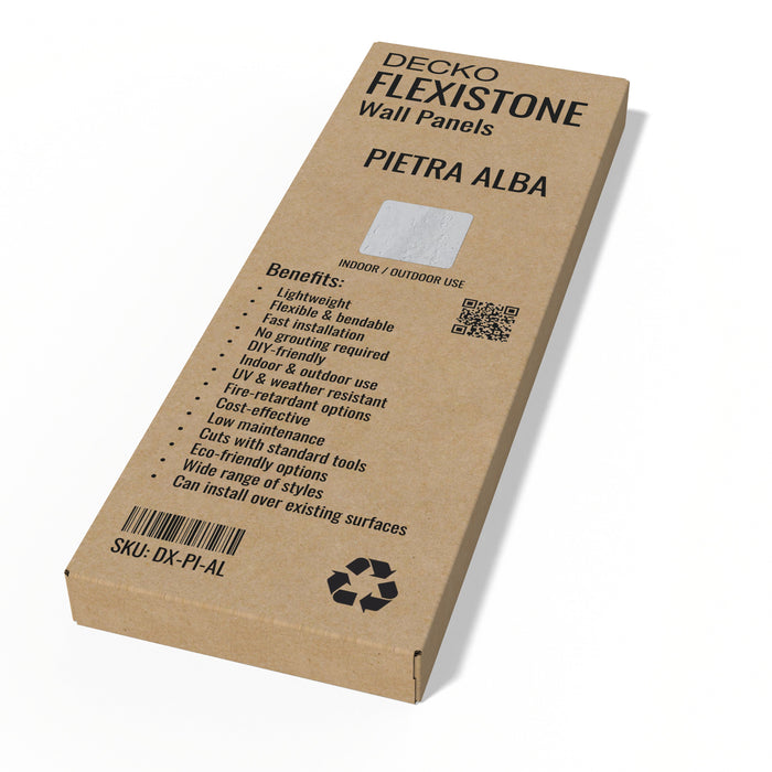 DECKO FLEXISTONE wall panel SAMPLE - PIETRA ALBA - Free Shipping