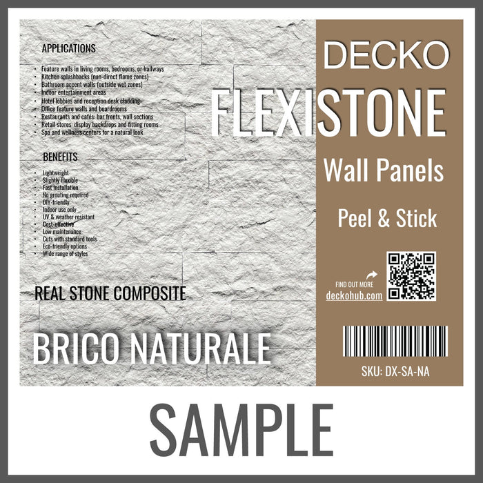 DECKO FLEXISTONE wall panel SAMPLE - BRICO NATURALE - Free Shipping