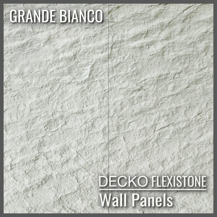 DECKO Flexistone Stone Wall Panels - <b>GRANDE BIANCO</b> - Box of 5 47.2"x23.6" Panels