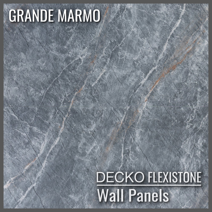 Flexible 3D Stone Wall Panels - <b>GRANDE MARMO</b> - Box of 5 serial panels (47.2" x 23.6") <b>38.75 sqft </b> coverage | DECKO Flexistone