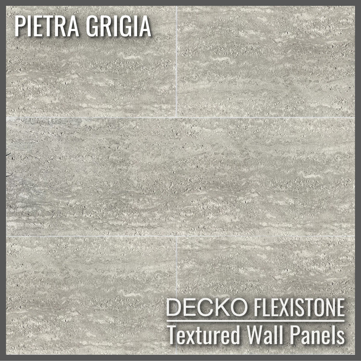 Decko Background Flexible 3D Stone Wall Panels - PIETRA GRIGIA - Box of 16 panels (35.4 ...