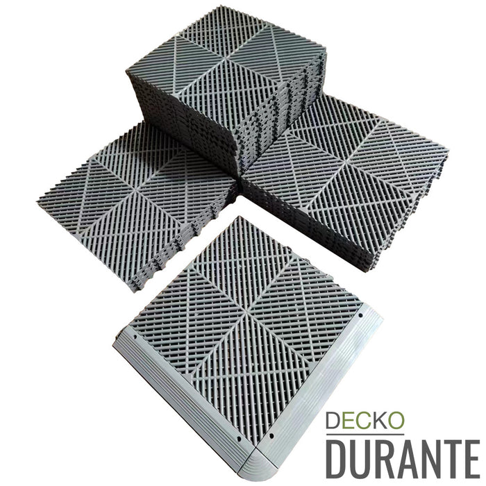 DECKO <b>DURANTE</b> Multipurpose Tile - <b>GREY</b> - 15.8/15.8/0.7" - Price/Tile