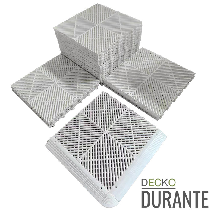 DECKO <b>DURANTE</b> Multipurpose Tile - <b>WHITE</b> - 15.8/15.8/0.7" - Price/Tile