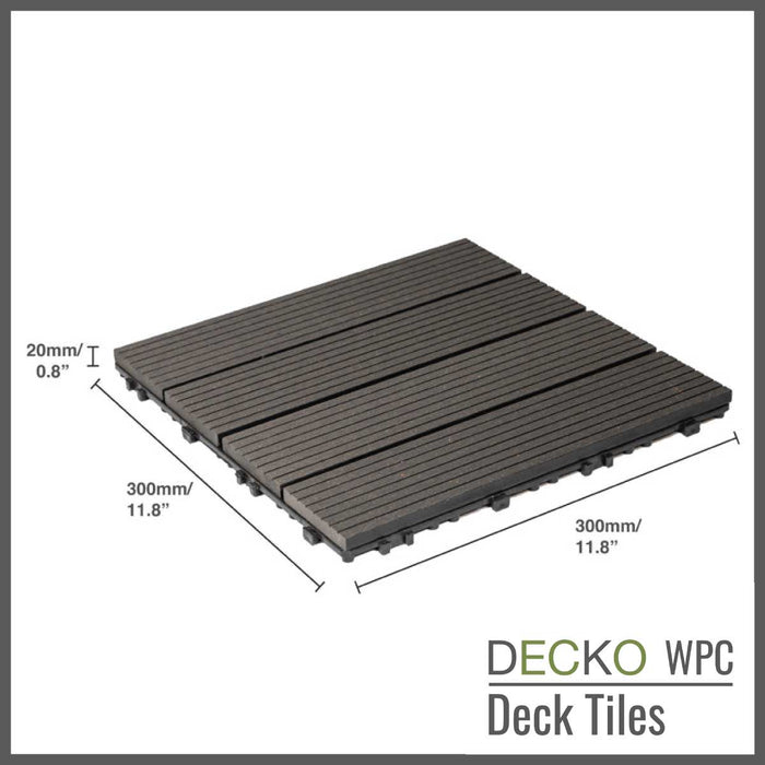 DECKO Premium Tiles - <b>CHARCOAL</b> - (One Piece)