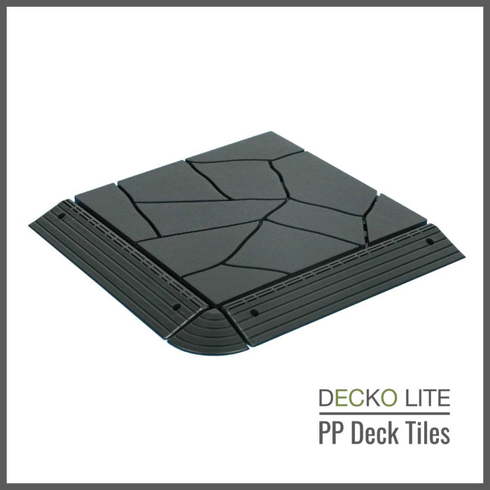 <b>SAMPLE PACK</b> of PP Deck Tiles, Ramp Edges and Corners - Interlocking PP Flooring | DECKO Lite - Free Shipping