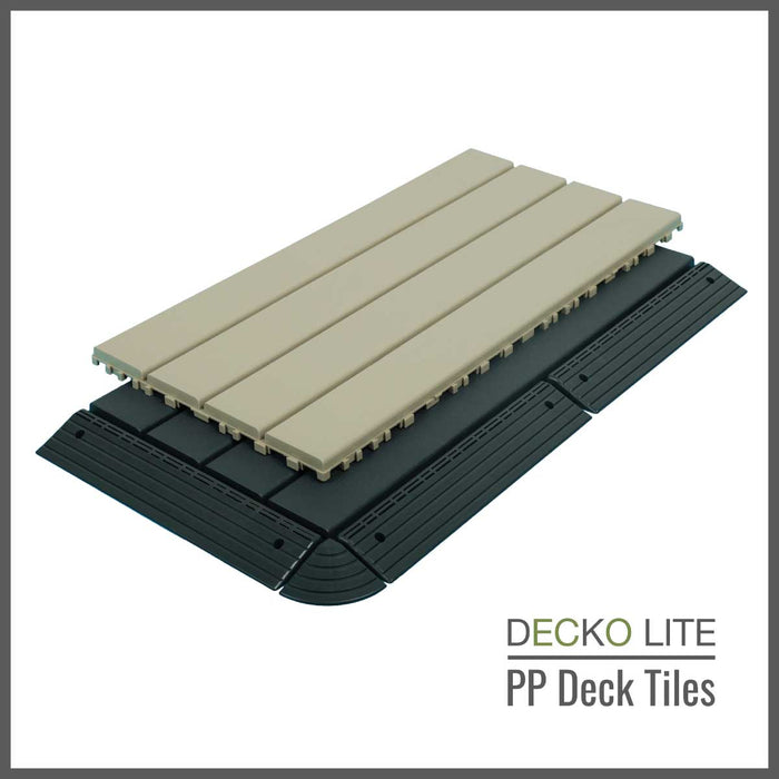 <b>SAMPLE PACK</b> of PP Deck Tiles, Ramp Edges and Corners - Interlocking PP Flooring | DECKO Lite - Free Shipping