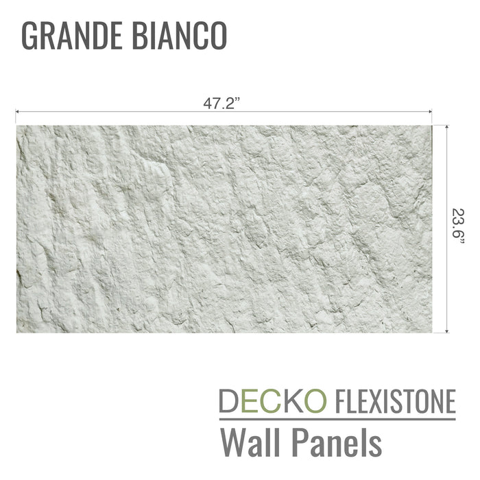 DECKO Flexistone Stone Wall Panels - <b>GRANDE BIANCO</b> - Box of 47.2"x23.6" Panels