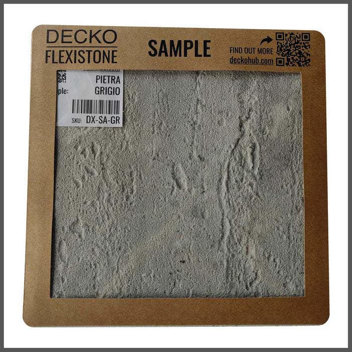 DECKO Flexistone Stone Wall Panels – <b>PIETRA GRIGIA</b> – Box of 16 Panels (35.4" x 11.8" each)