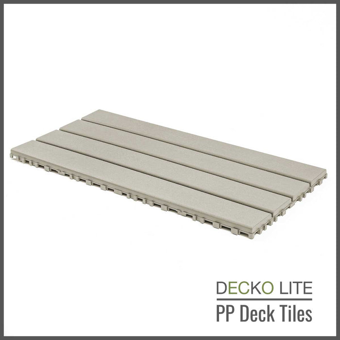 DECKO Lite PP Deck Tiles - <b>BEIGESLAT</b> - 24" x 12" - Premium, 100% Recycled Polypropylene (Price/Tile)