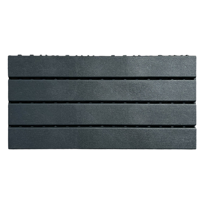 DECKO Lite PP Deck Tiles - GREYSTONE - 24" x 12" - Premium, 100% Recycled Polypropylene (Price/Tile)
