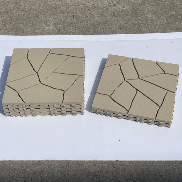 DECKO Lite PP Deck Tiles - BEIGESTONE - 12" x 12" - Premium, 100% Recycled Polypropylene (Price/Tile)