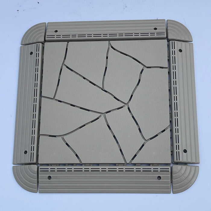 DECKO Lite PP Deck Tiles - BEIGESTONE - 12" x 12" - Premium, 100% Recycled Polypropylene (Price/Tile)