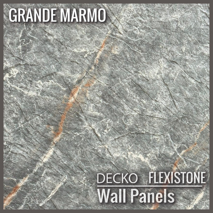 DECKO Flexistone Wall Panels - <b>GRANDE MARMO</b> - Box of 5 Panels 47.2" x 23.6"