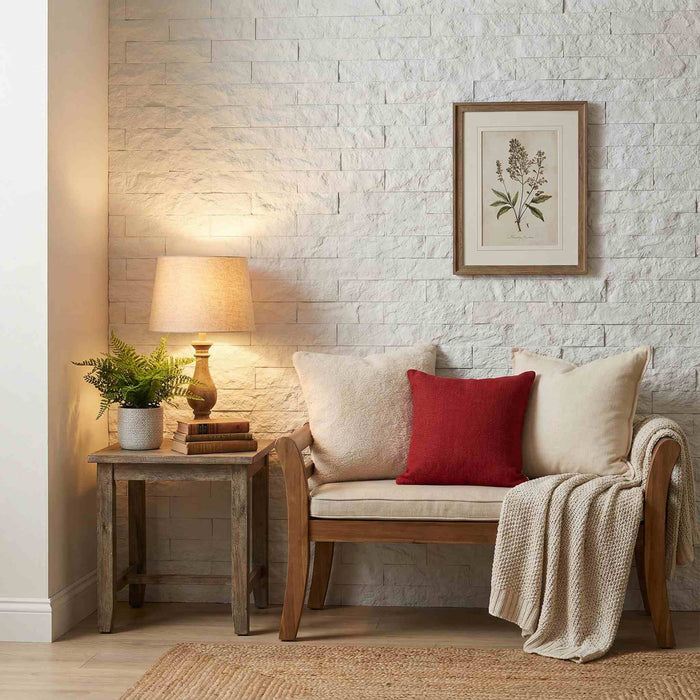 Flexible 3D Stone Wall Panels - <b>BRICO NATURALE</b> - Box of 12 Interlocking Peel-and-Stick Panels <b>11.64 sqft</b> coverage | DECKO Flexistone