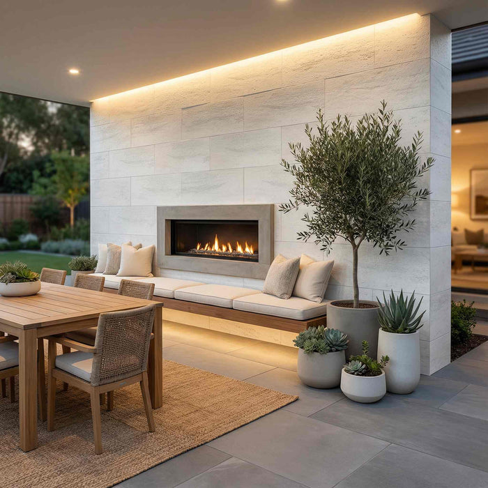 Flexible 3D Stone Wall Panels - <b>PIETRA ALBA</b> - Box of 16 panels (35.4" x 11.8") <b>46.5 sqft</b> coverage | DECKO Flexistone