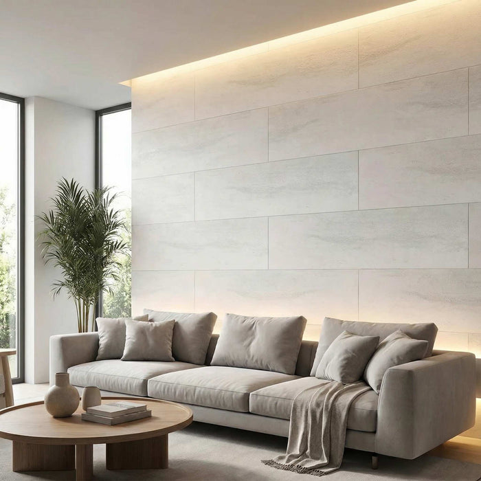 Flexible 3D Stone Wall Panels - <b>PIETRA ALBA</b> - Box of 16 panels (35.4" x 11.8") <b>46.5 sqft</b> coverage | DECKO Flexistone